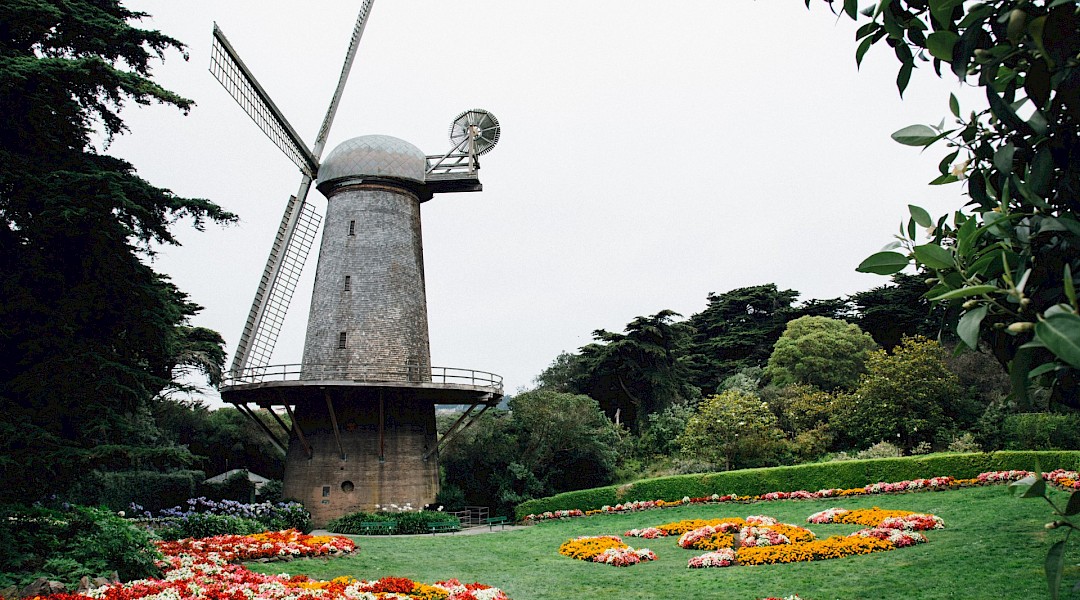 Dutch windmill in Golden Gate Park, San Francisco. Unsplash:Kyle Glenn