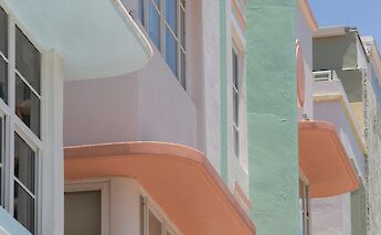 The facade of building in Miami Beach, ArtDeco District. Hector Falcon@Unsplash