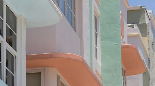 The facade of building in Miami Beach, ArtDeco District. Hector Falcon@Unsplash