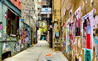 Colourful Freeman Alley, NYC. Unsplash:Hannah Wernecke