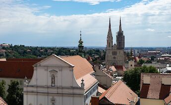 Zagreb city view point, overlooking the Cathedral. Flickr:SeiF-CC