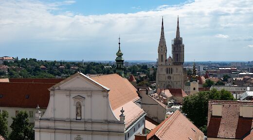 Zagreb city view point, overlooking the Cathedral. Flickr:SeiF-CC
