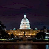 Imposing Capitol Hill at night, Washington, DC. Flickr:John Brighenti
