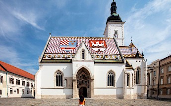 St. Mark's Church, located at St. Mark's square, Zagreb. Unsplash:Martin Bennie