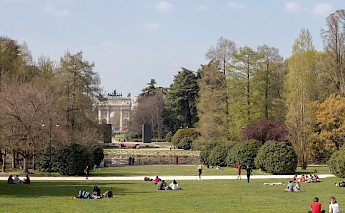 Sempione Park, large delightful urban park in Milan, Italy. Flickr:Nigel Hoult