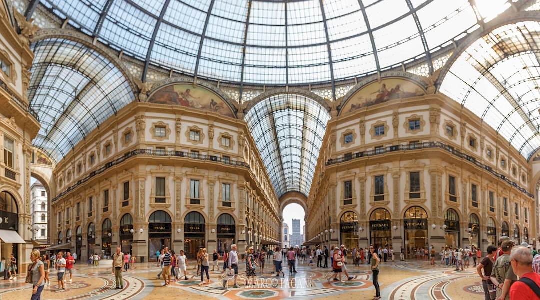 Galleria Vittorio Emanuele II, a large shopping center in Milan, Lombardy, Italy. CC:Marco Pagani
