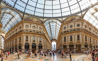 Galleria Vittorio Emanuele II, a large shopping center in Milan, Lombardy, Italy. CC:Marco Pagani