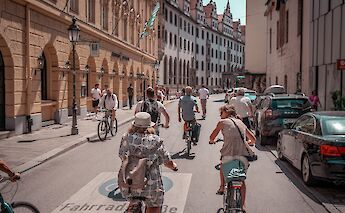 Cycling through the streets of Munich, Germany. CC:Radius Tours