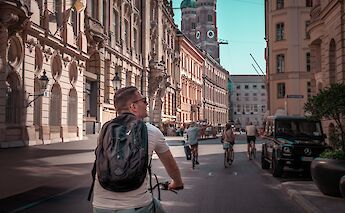 Looking at buildings, Munich, Germany. CC:Radius Tours