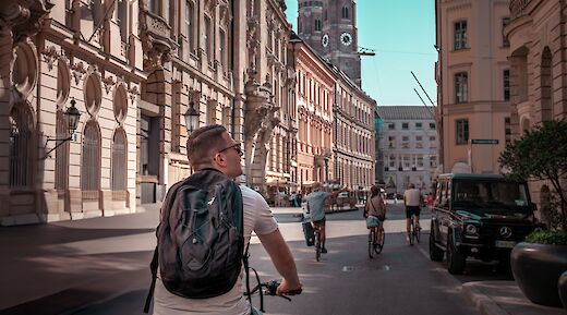 Looking at buildings, Munich, Germany. CC:Radius Tours