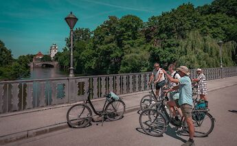 Stopping on a bridge, Munich, Germany. CC:Radius Tours