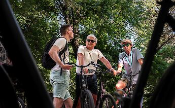 Talking to the tour guide, Munich, Germany. CC:Radius Tours