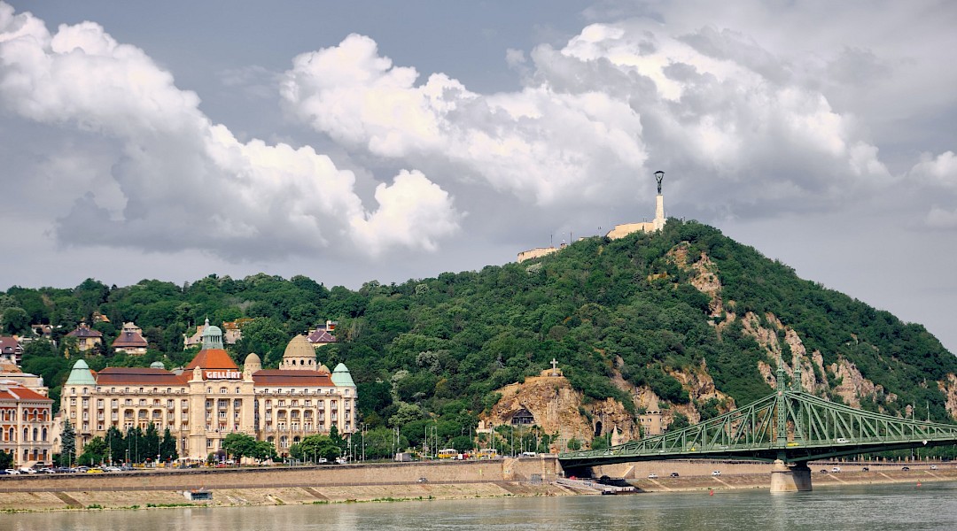 Gellert Hill, rising above the Danube in Buda. Unsplash:Adam Hornyak