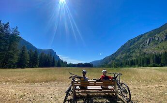 Relaxing while cycling.