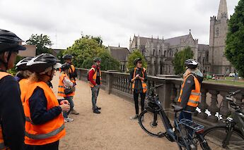 Standing in a group, Dublin, Ireland. CC:Lazy Bike Tours