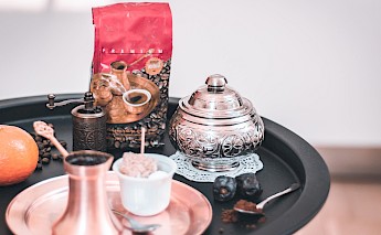 Bosnian coffee served in a traditional way. Unsplash:Abdurahman Iseini