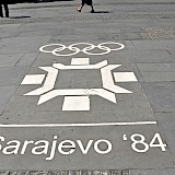 1984 Winter Olympics logo, Sarajevo. Flickr:Jennifer Boyer