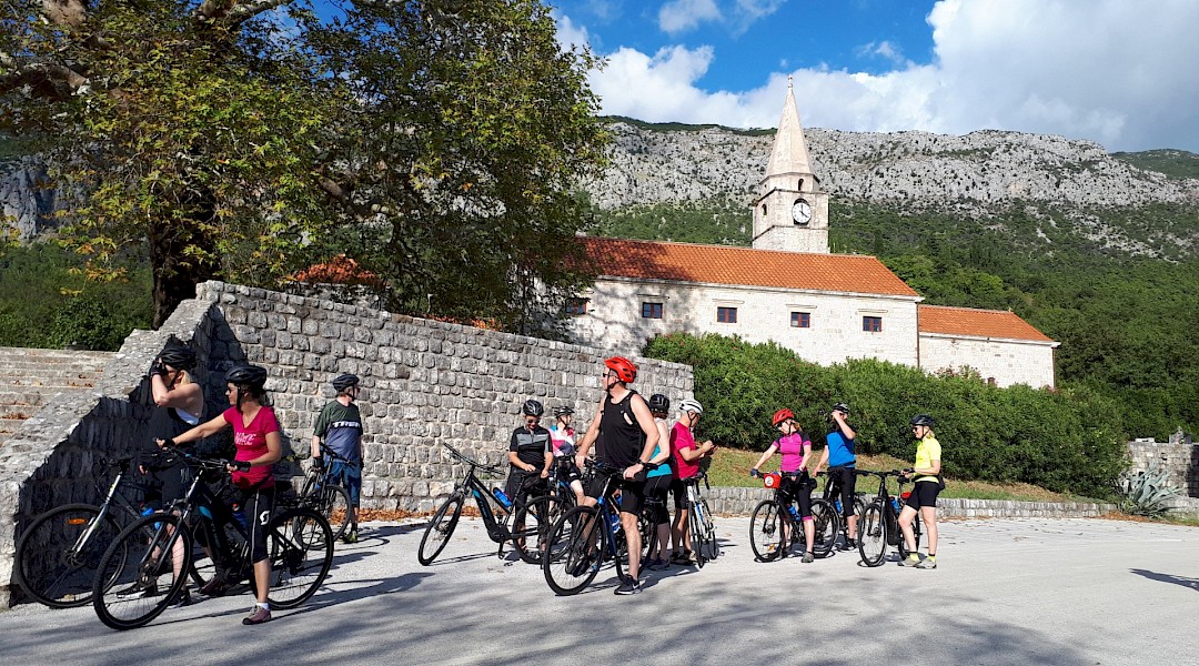 Group of bikers on Biking and wine tasting tour.