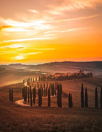 Sunset at Tuscany village. Unsplash:Jarno Cobbaert