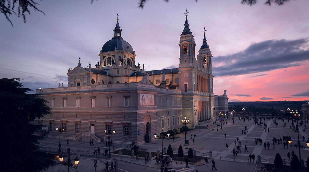 Almudena Cathedral in Madrid at Sunset. Unsplash: Hernan Gonzalez