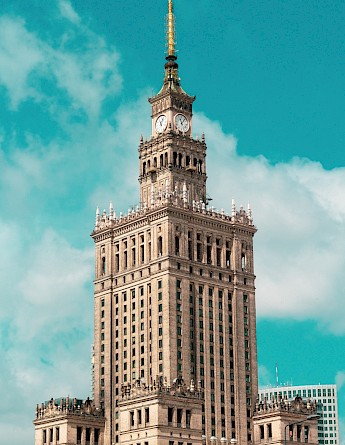 Palace of Science and Culture, Warsaw, Poland. Unsplash:Bianca Fazacas