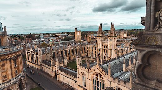 All Souls College viewed from St. Mary's Church Tower, Oxford. Unsplash:Nils Lindner