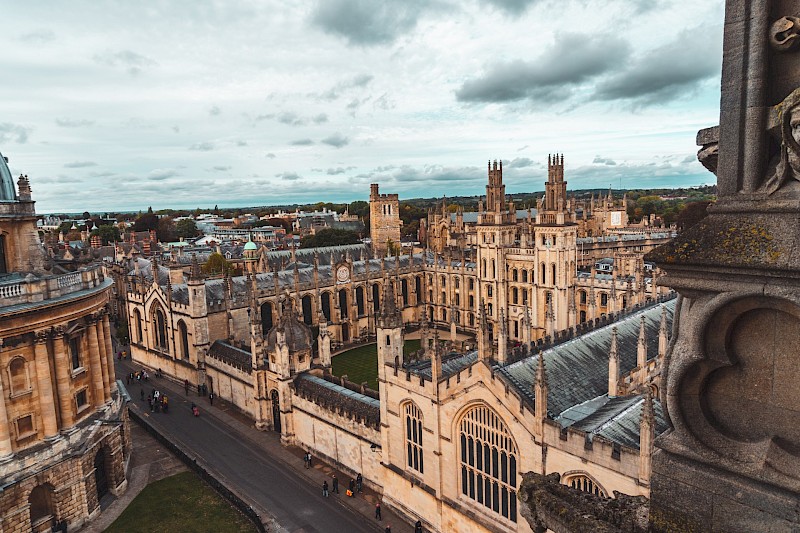All Souls College viewed from St. Mary's Church Tower, Oxford. Unsplash:Nils Lindner