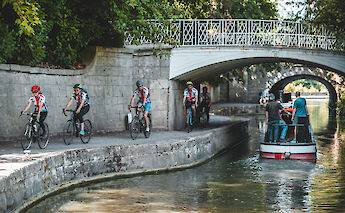 Sharing the road in the Cotswolds, England.