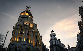 Gran Via at Night, Madrid, Spain. Unsplash: Getty Images