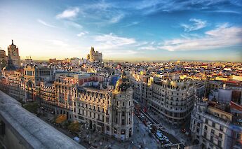 Sunset over Madrid, Spain. Unsplash: Jorge Fernandez