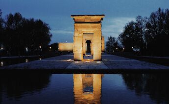 Temple of Debod at Night, Madrid, Spain. Unsplash: Paula Carrasco