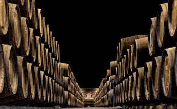 Wine cellar in Vila Nova de Gaia, across the river from the old city centre of Porto. Flickr:Ray in Manila