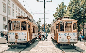 Trams of Porto, Portugal. Unsplash:Eugene Zhyvchik