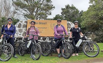 A group with their e-bikes, Monte Brasil, Terceira Island.