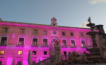 Evening at the Palazzo delle Aquile, Palermo, Sicily, Italy