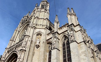 Gothic Notre Dame du Sablon Church from below, Brussels. Fred Romero@Flickr