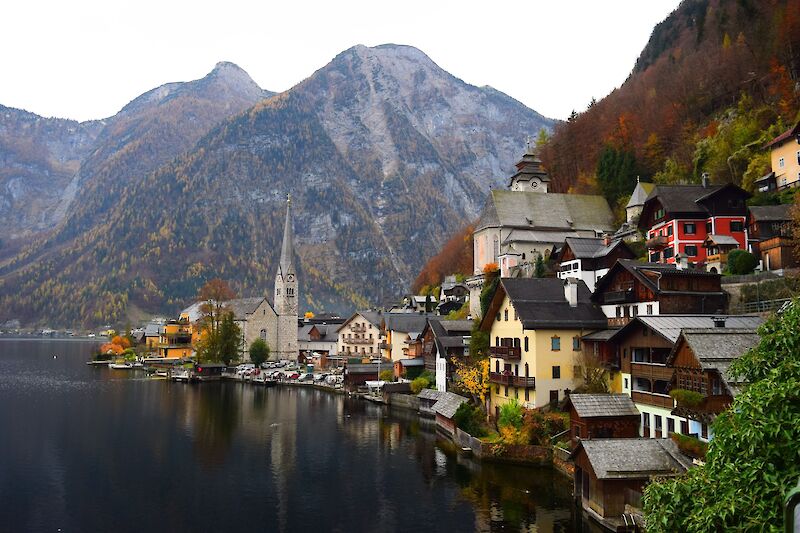 Town by the lake and mountains, Hallstat, Austria. Joss Woodhead@Unsplash