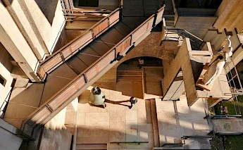Angled access and stairs at the amazing Museo di Castelvecchio, Verona. Rui Alves@Unsplash
