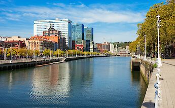 Walkway along the Nervion River, Bilbao, Spain. Getty Images@Unsplash