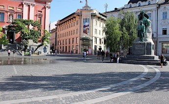 Franc Presern Square, city centre, Ljubljana. Maja Miklic@Unsplash