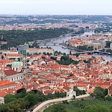 View of Mala Strana and Vltava river from Petrin lookout tower, Prague. Jakub Halun@CC