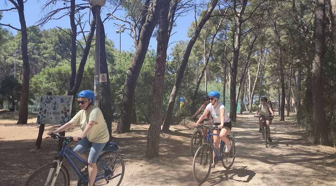 Cycling through Marjan Park forest, Split.