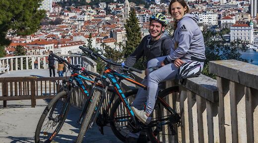 Relaxing at a viewpoint, Split, Croatia.
