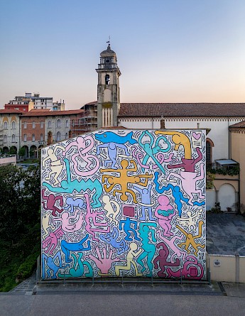 Tuttomondo, Keith Haring mural, Pisa. Guglielmo Giambartolomei@Wikimedia Commons