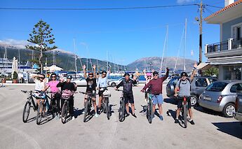 Getting ready to start the Kefalonia mountain bike tour, Greece. CC:TO