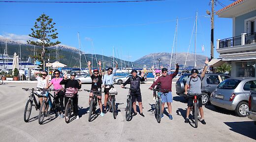 Getting ready to start the Kefalonia mountain bike tour, Greece. CC:TO