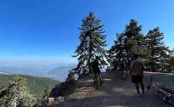 Taking in the views from Mount Ainos on a MTB tour, Kefalonia, Greece. CC:TO