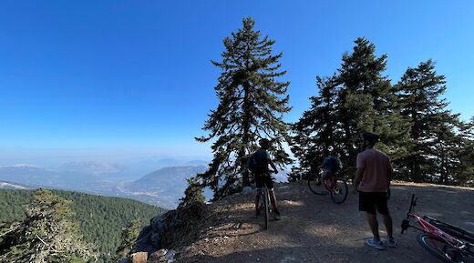 Taking in the views from Mount Ainos on a MTB tour, Kefalonia, Greece. CC:TO