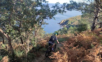 Mountain bike tour, overlooking San Sebastian.