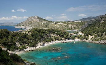 Aerial view of the beach, Anthony Quinn Bay, Greece. Michael Mayer@Flickr